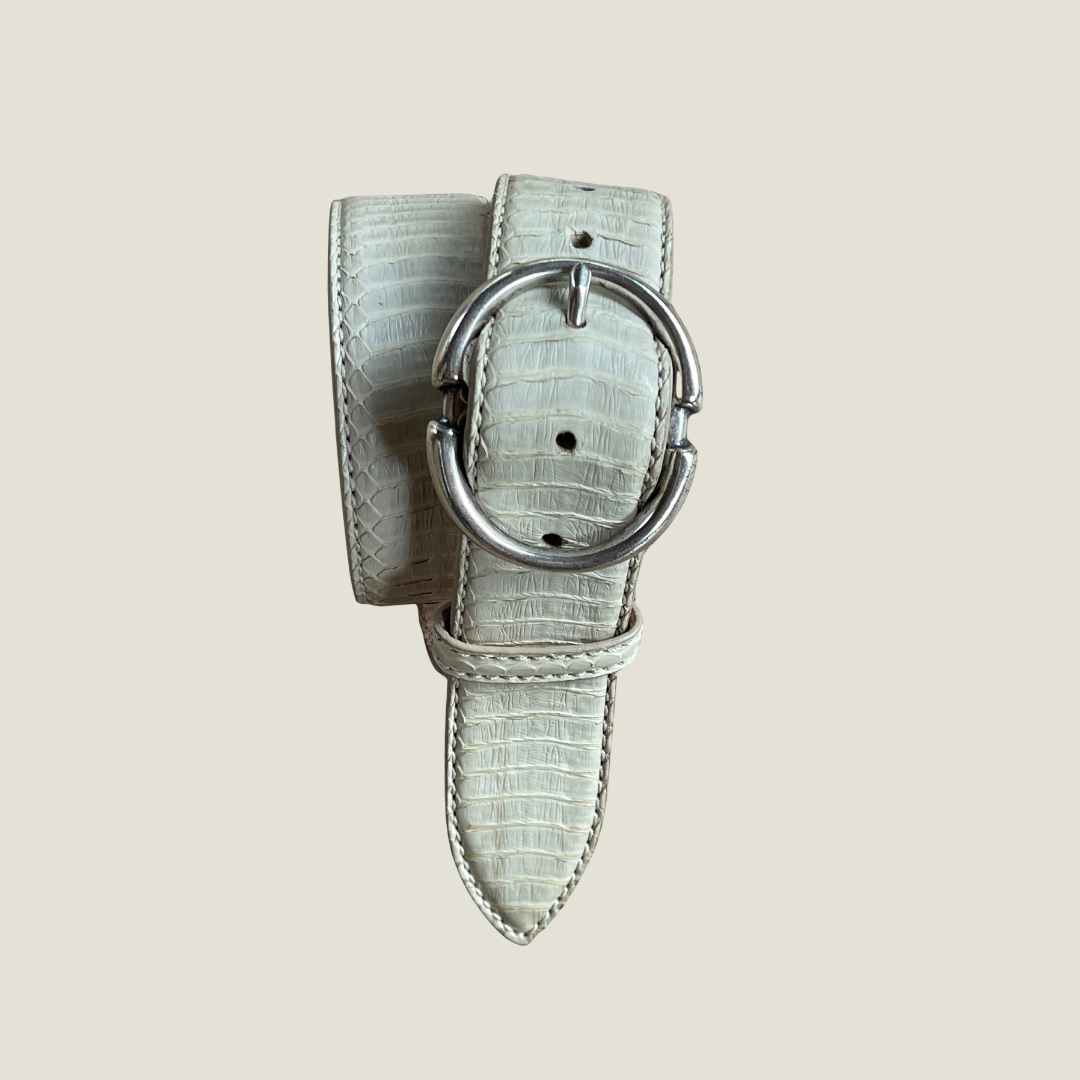 Kobraleder Gürtel 4 cm breit 90 cm Handgefertigt