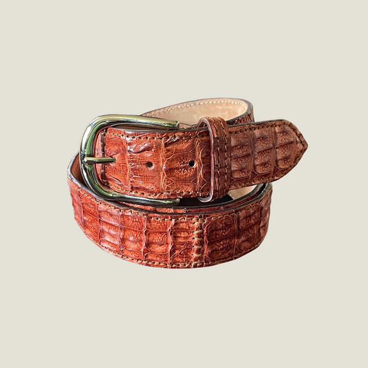 Krokodilleder Gürtel braun Unisex 4 cm breit