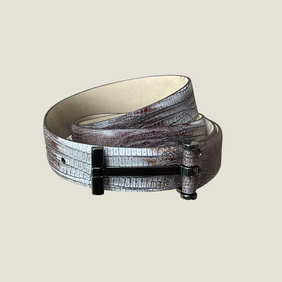 Ledergürtel Echsenprägung 3 cm breit 95 cm