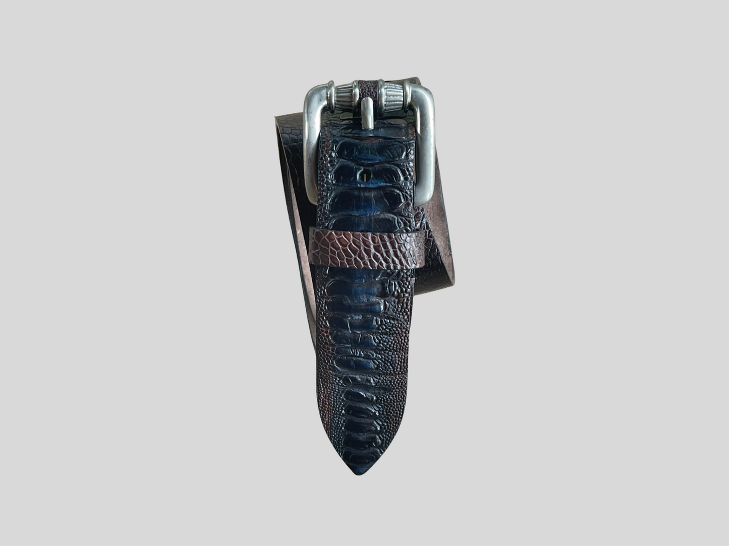 Gürtel Straußenleder 4 cm breit 90 cm Handbemalt