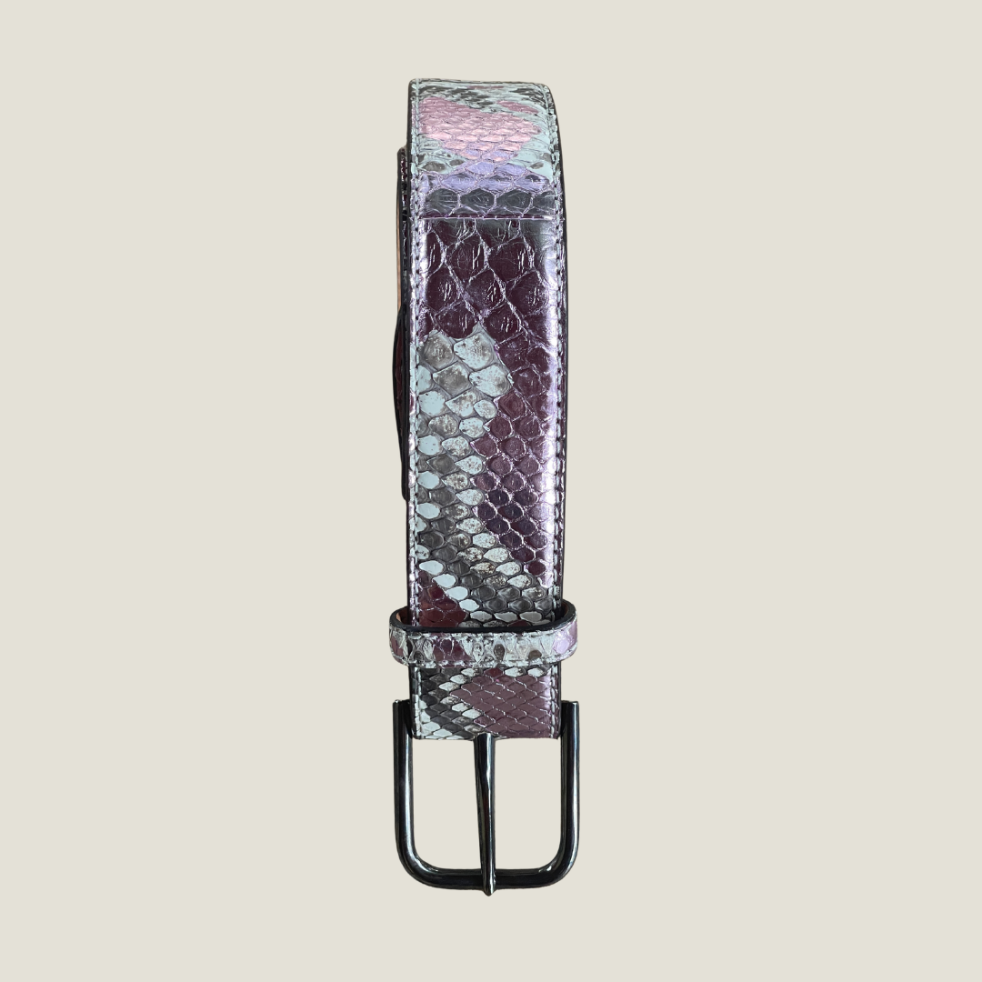 Pythonleder Gürtel 4 cm breit 90 cm Handmade Unisex