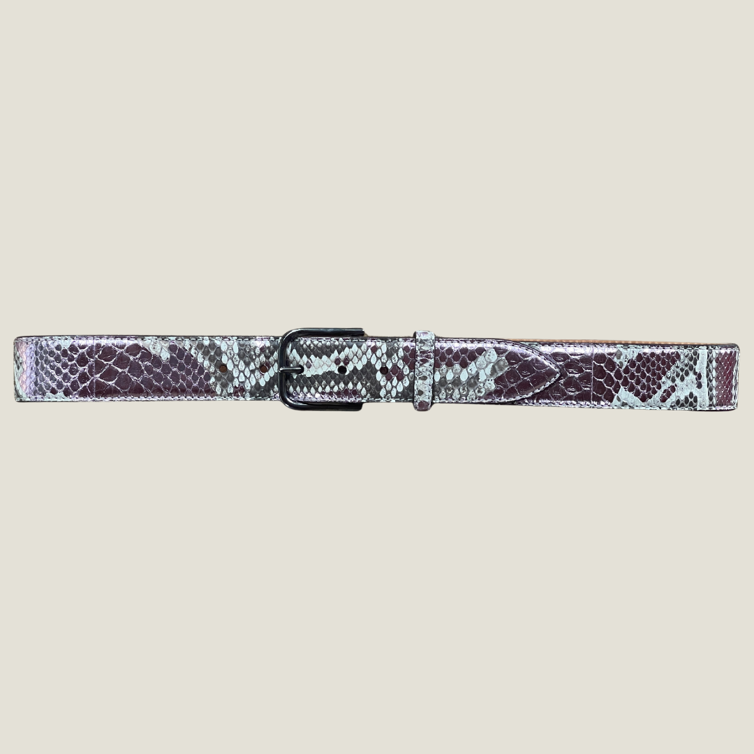 Pythonleder Gürtel 4 cm breit 90 cm Handmade Unisex