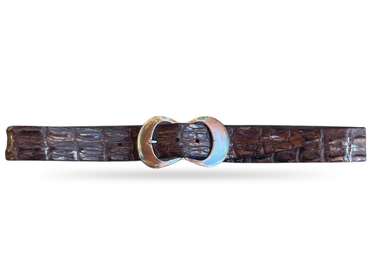 Krokodilleder Gürtel 4 cm breit 90 cm Unisex Handbemalt