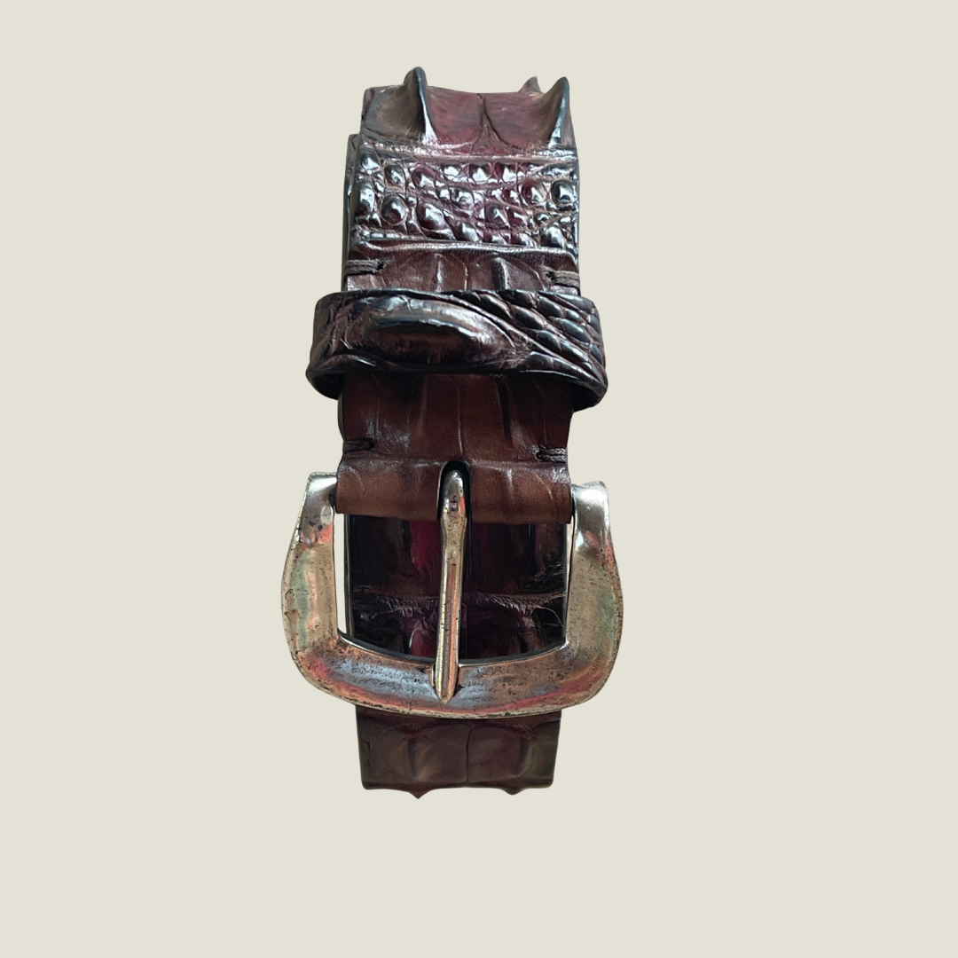 Krokodilleder Gürtel 4 cm breit 90 cm handbemalt |