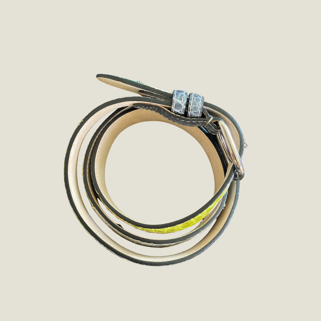 Gürtel Alligatorleder Patch Handgemacht Unisex 4cm breit