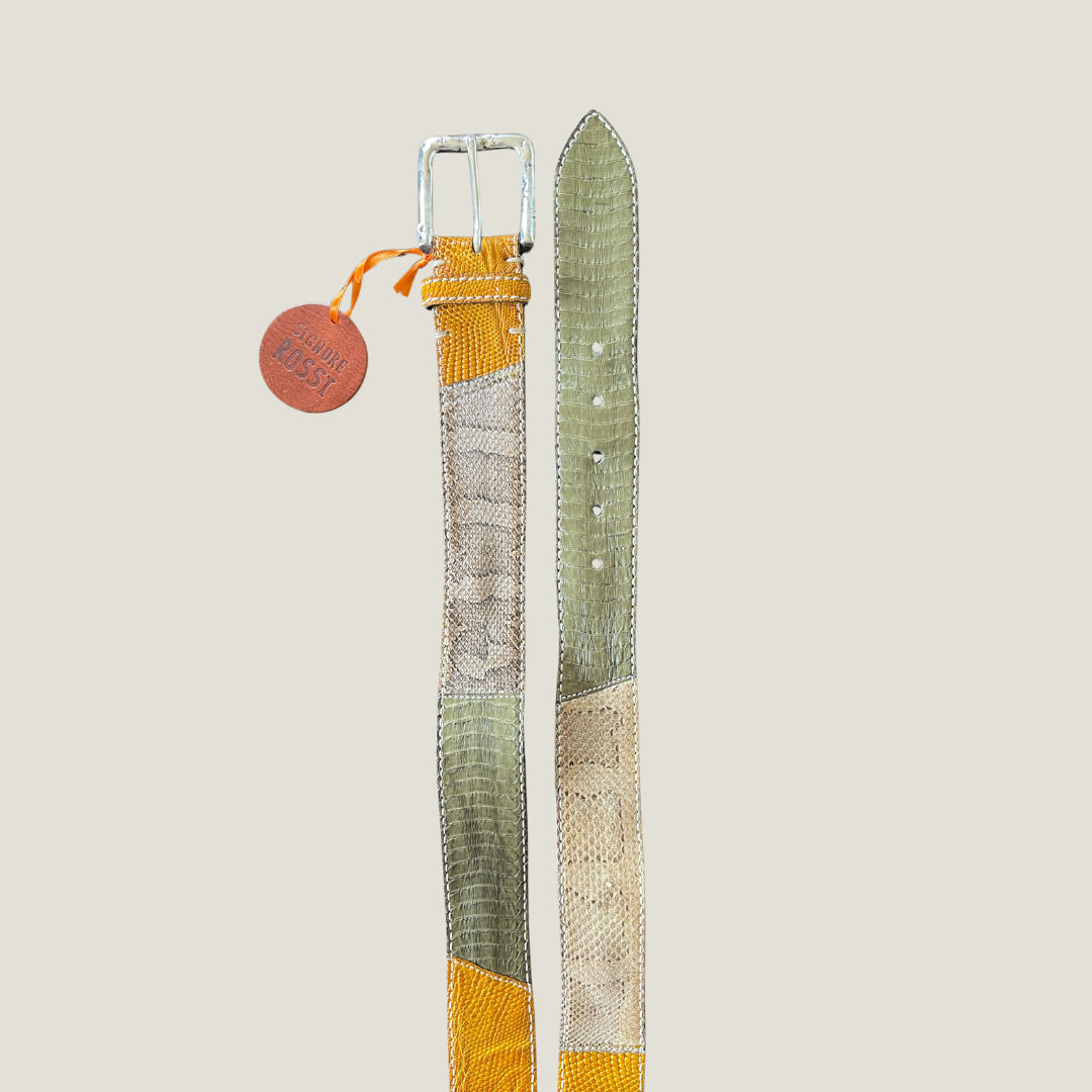 Python Kobra Patch Gürtel 4 cm breit 90 cm Unisex