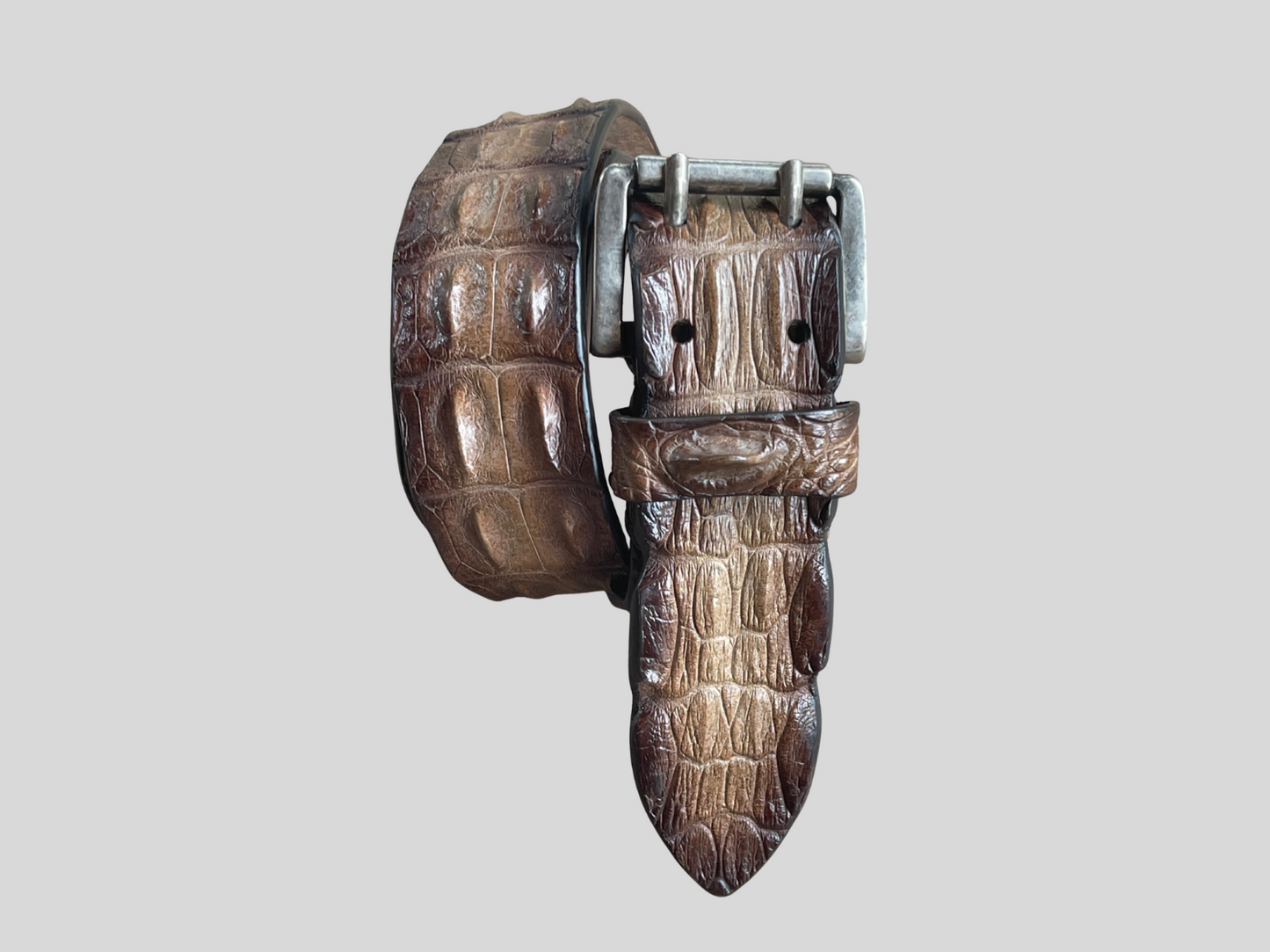 Post & Co Krokodilleder Gürtel Handbemalt 4,5 cm breit 90 cm Unisex