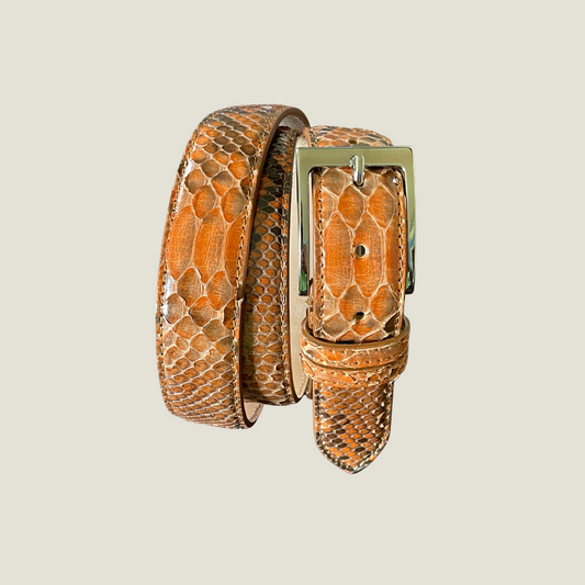 Pythonleder Gürtel 3,5 cm breit Handgefertigt Italien