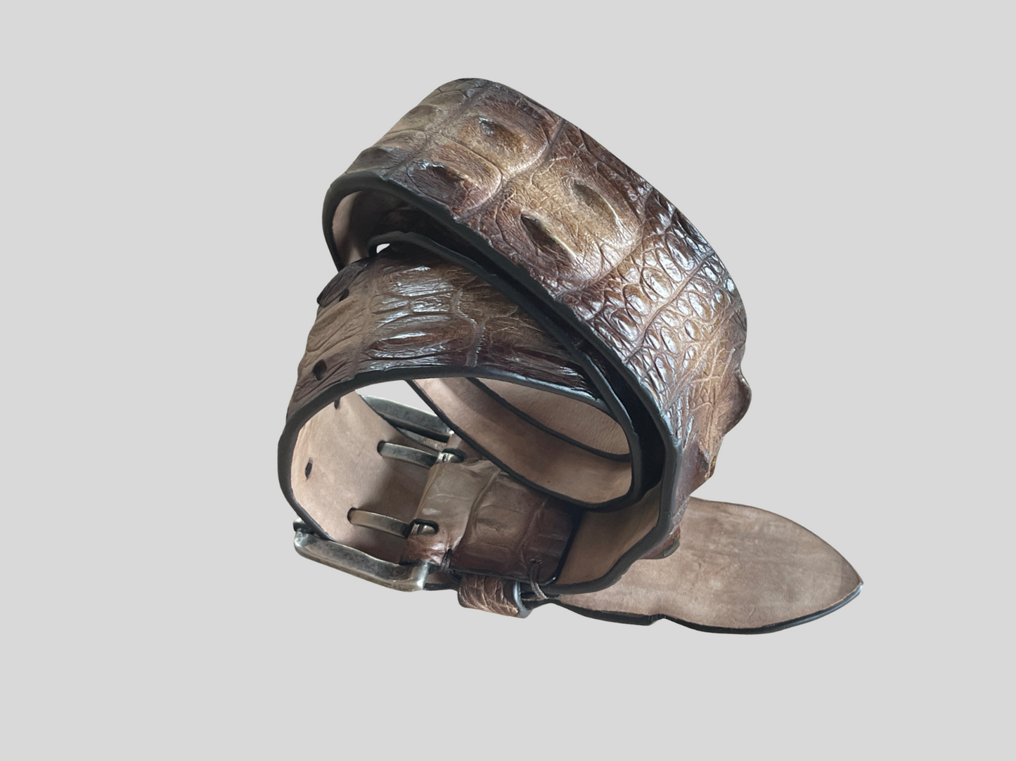 Post & Co Krokodilleder Gürtel Handbemalt 4,5 cm breit 90 cm Unisex