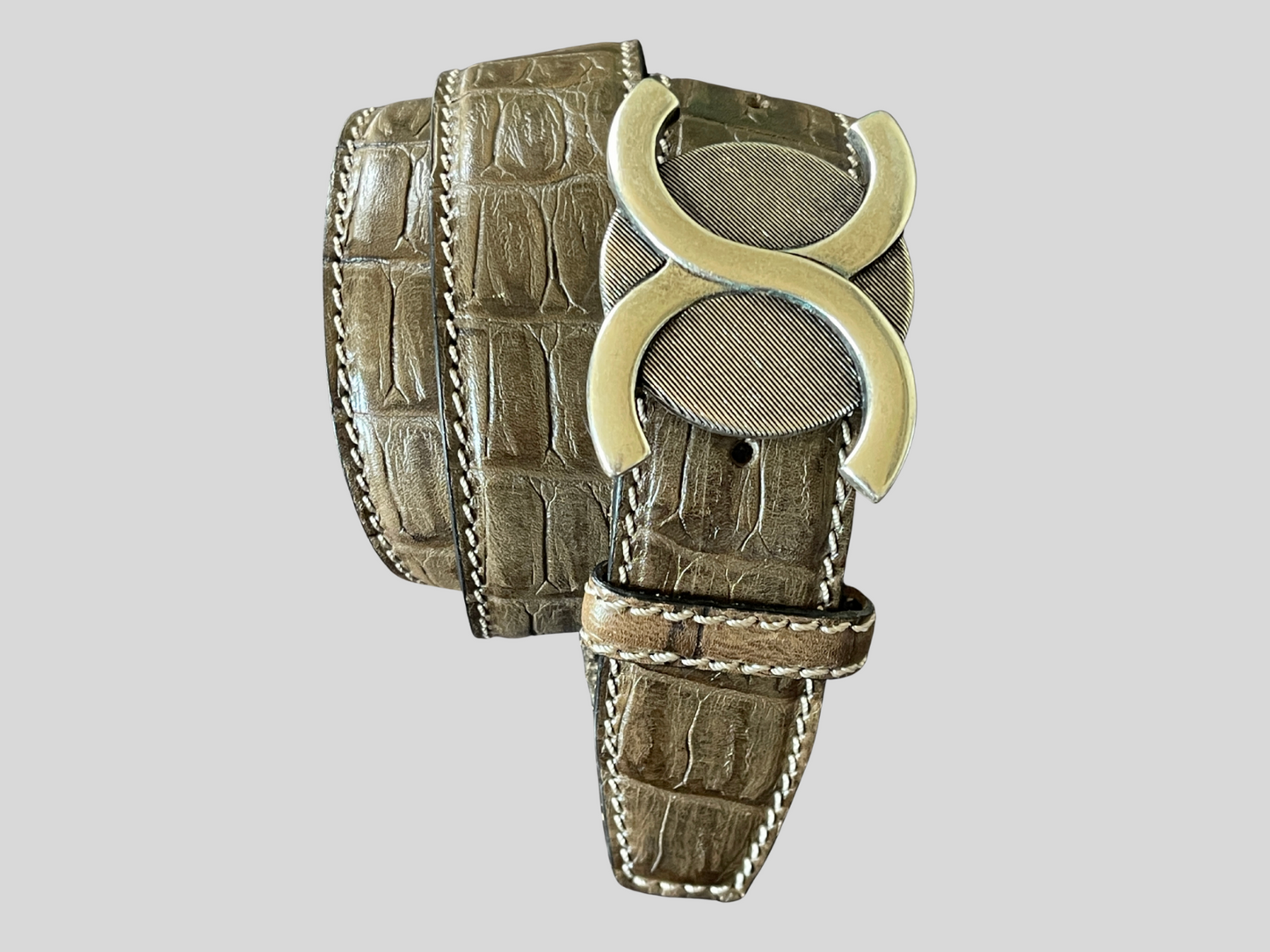 VMP Ledergürtel 4 cm breit 85 cm Krokodil Prägung