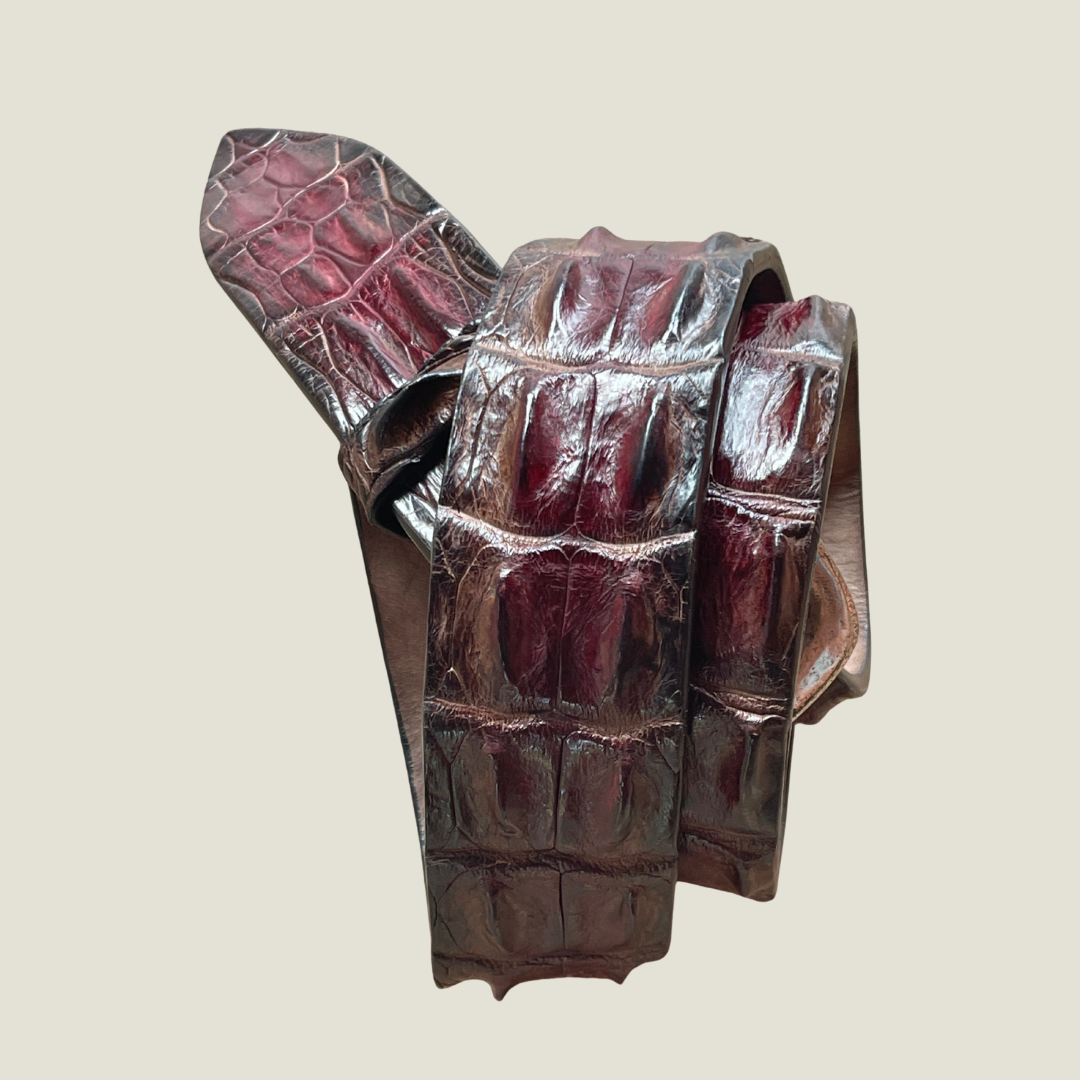 Krokodilleder Gürtel 4 cm breit 90 cm handbemalt |