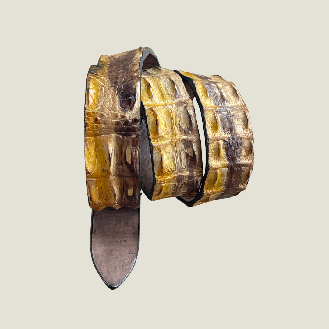 Krokodilleder Gürtel Handbemalt 4 cm breit 95 cm