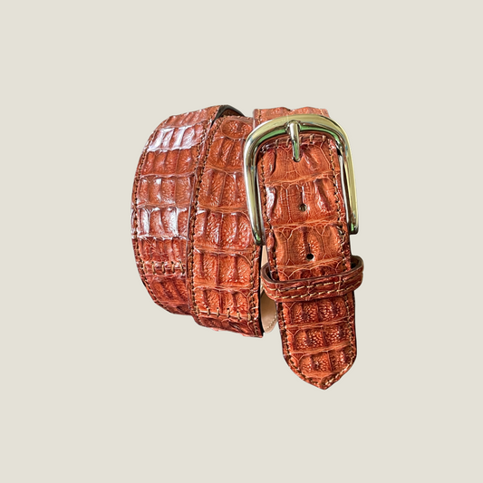 Krokodilleder Gürtel braun Unisex 4 cm breit