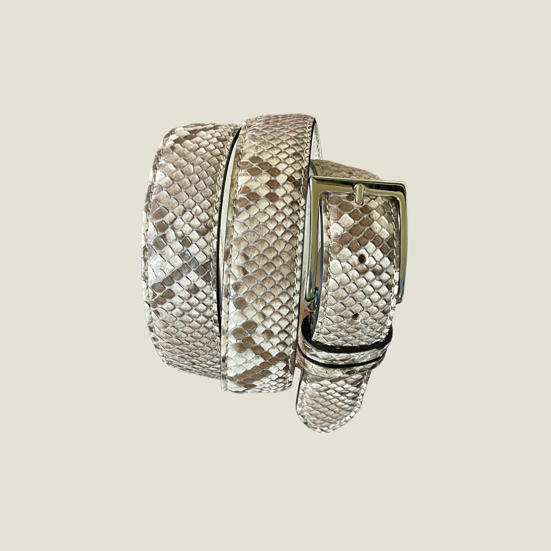 Pythonleder Gürtel 3,5 cm handgefertigt Italien Unisex