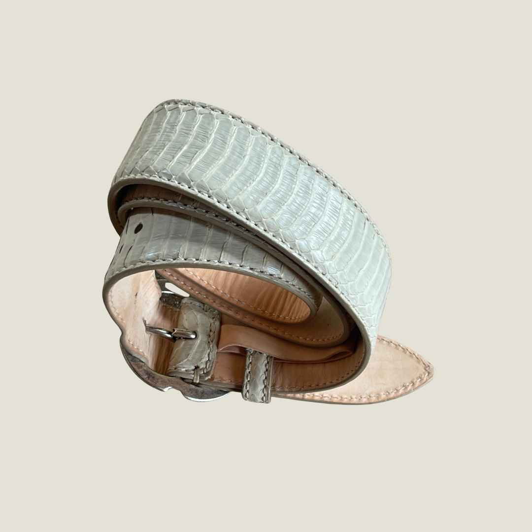 Kobraleder Gürtel 4 cm breit 90 cm Handgefertigt