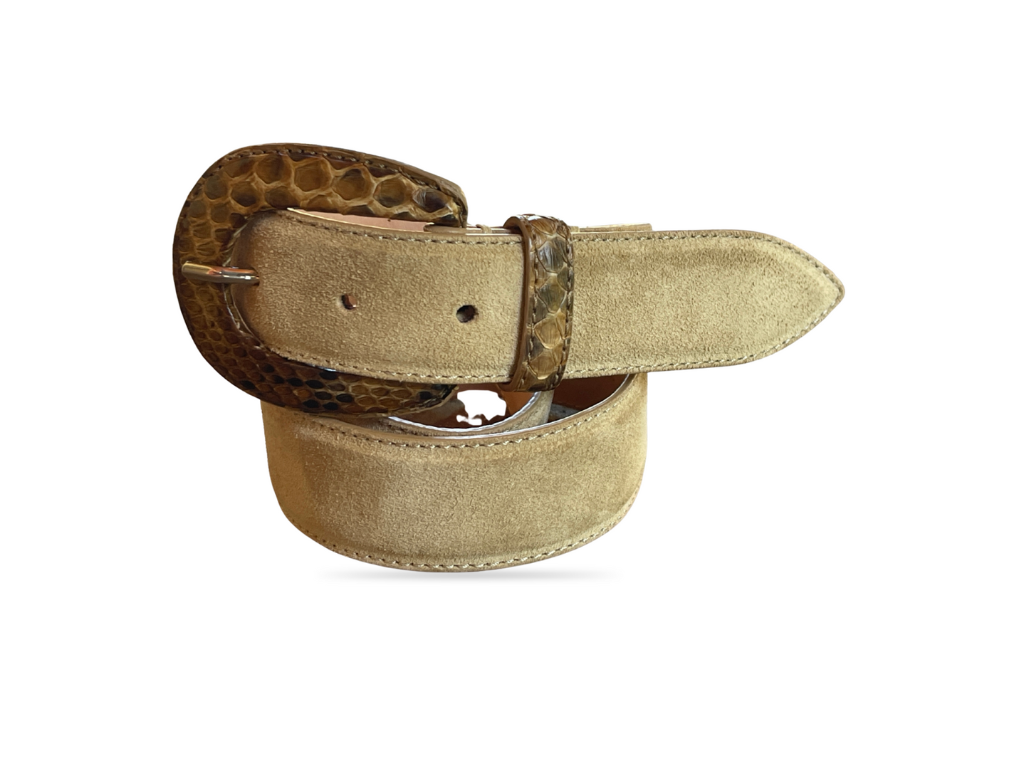 Nubuk Rindsleder Damen Gürtel 90 cm Beige