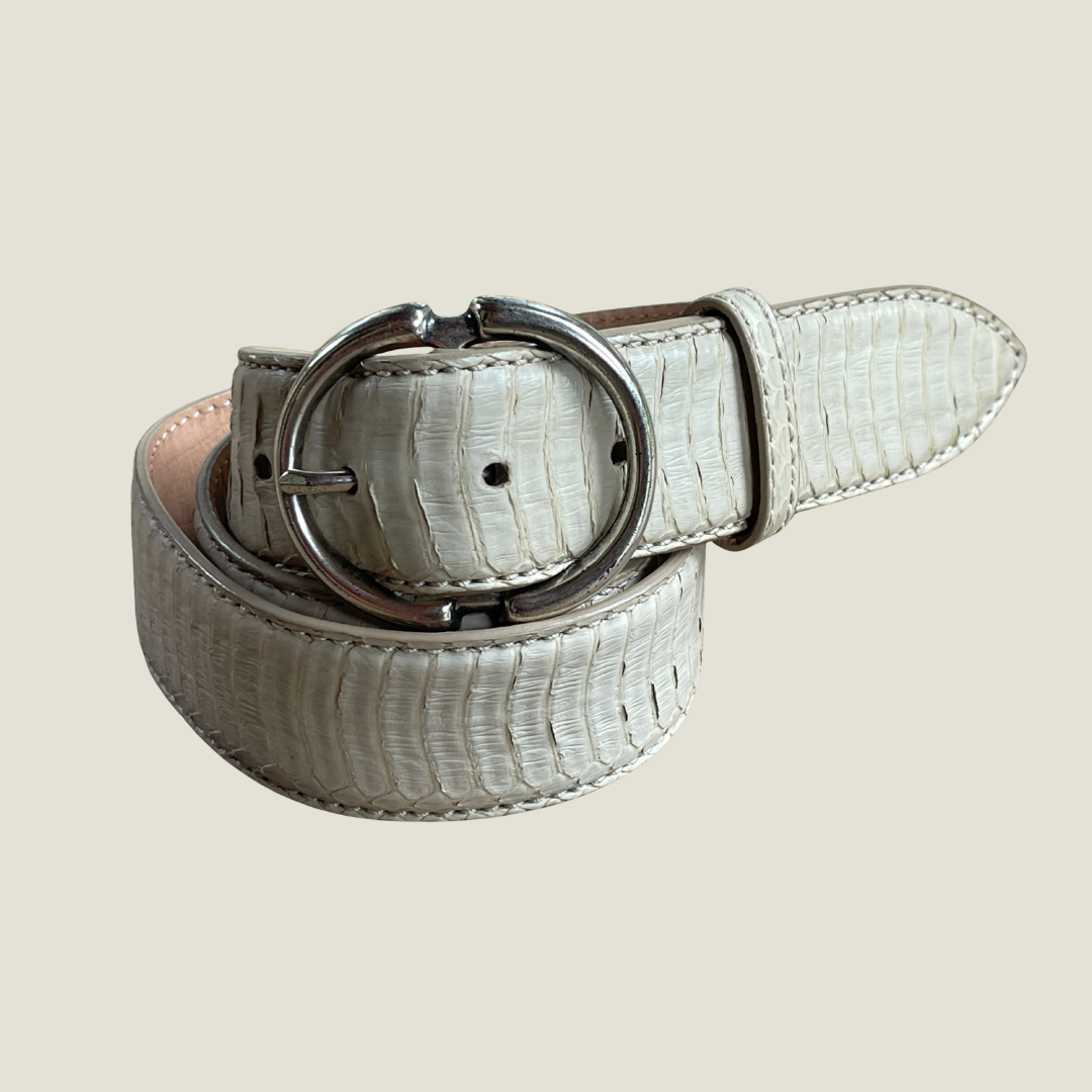 Kobraleder Gürtel 4 cm breit 90 cm Handgefertigt