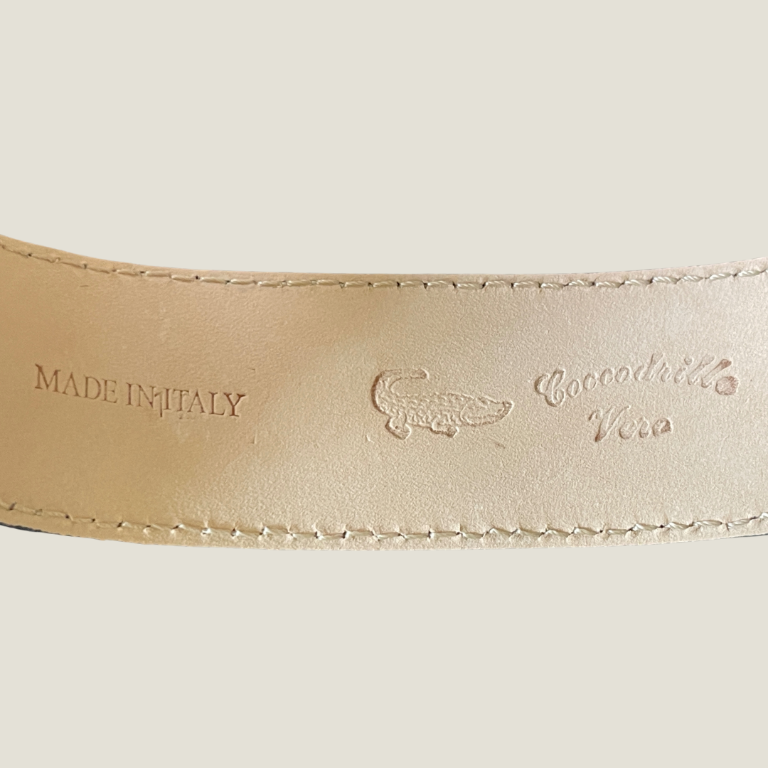 Gürtel Alligatorleder Patch Handgemacht Unisex 4cm breit