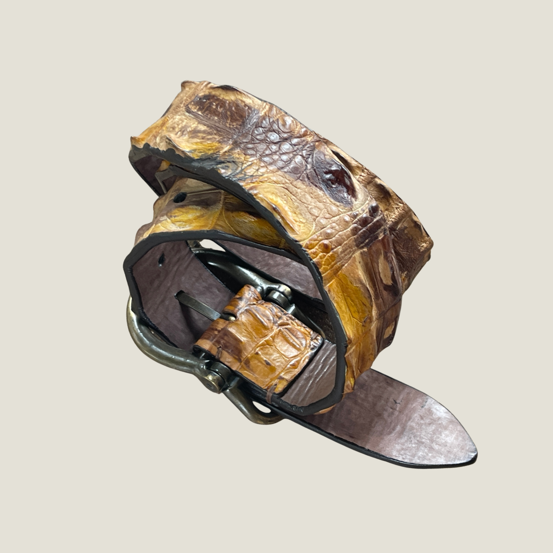Krokodilleder Gürtel Handbemalt 4 cm breit 95 cm