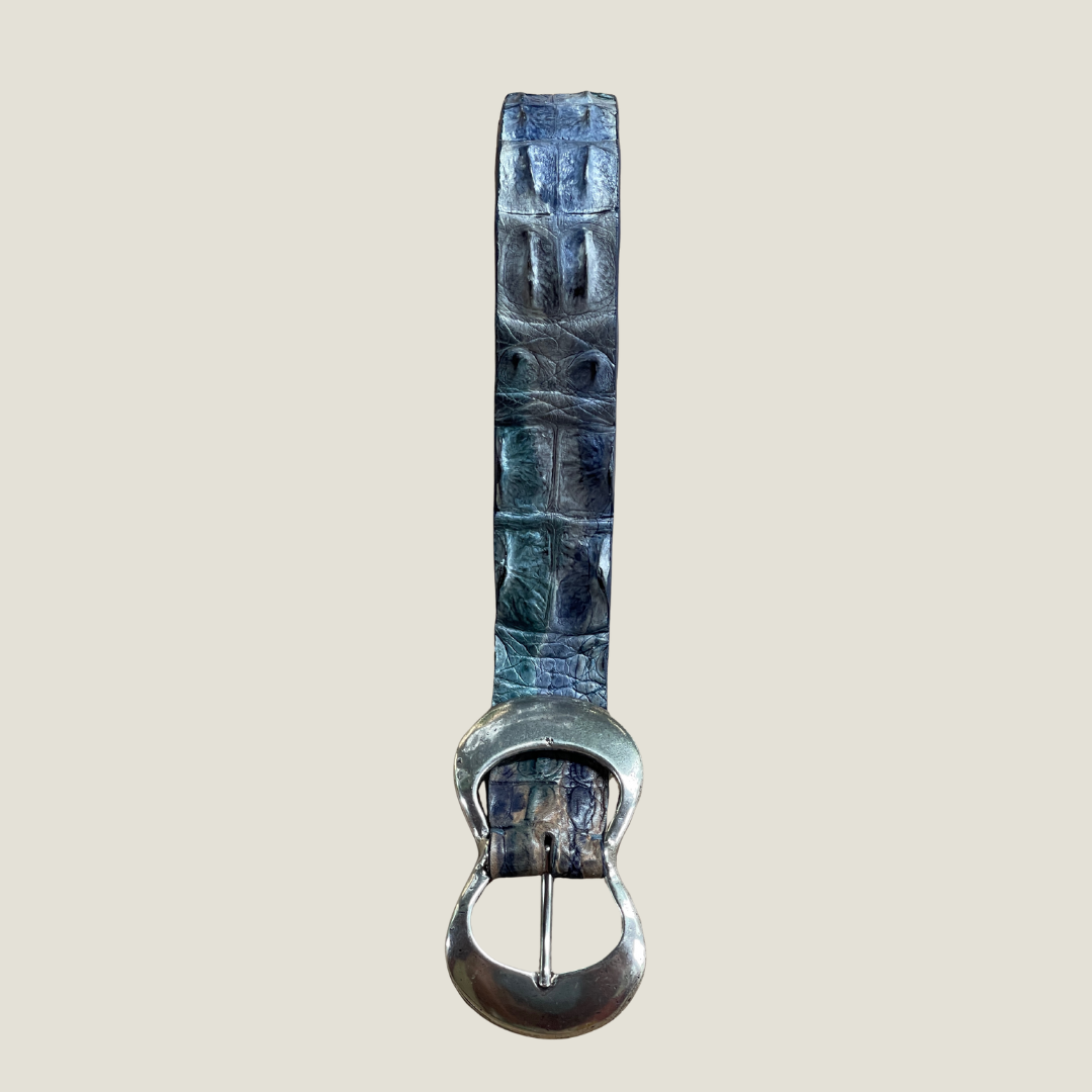 Gürtel echt Krokodilleder 4 cm breit 100 cm Handbemalt