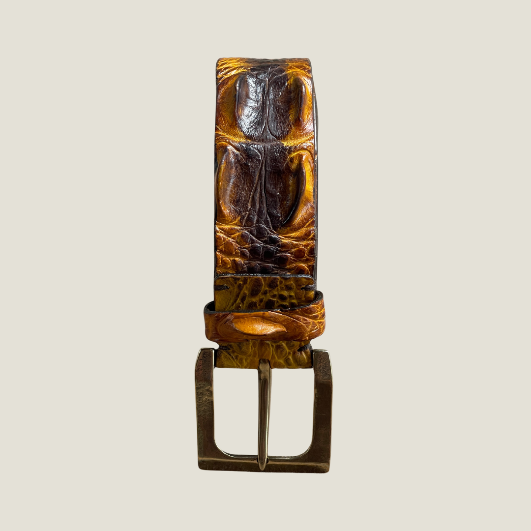 Krokodilleder Gürtel 4 cm breit 90 cm handbemalt