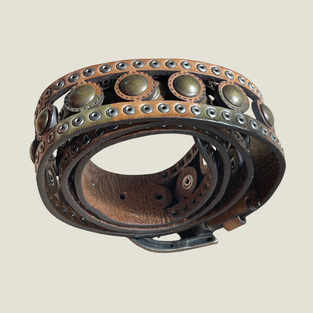 Ledergürtel 95 cm Camouflage Nieten Unisex