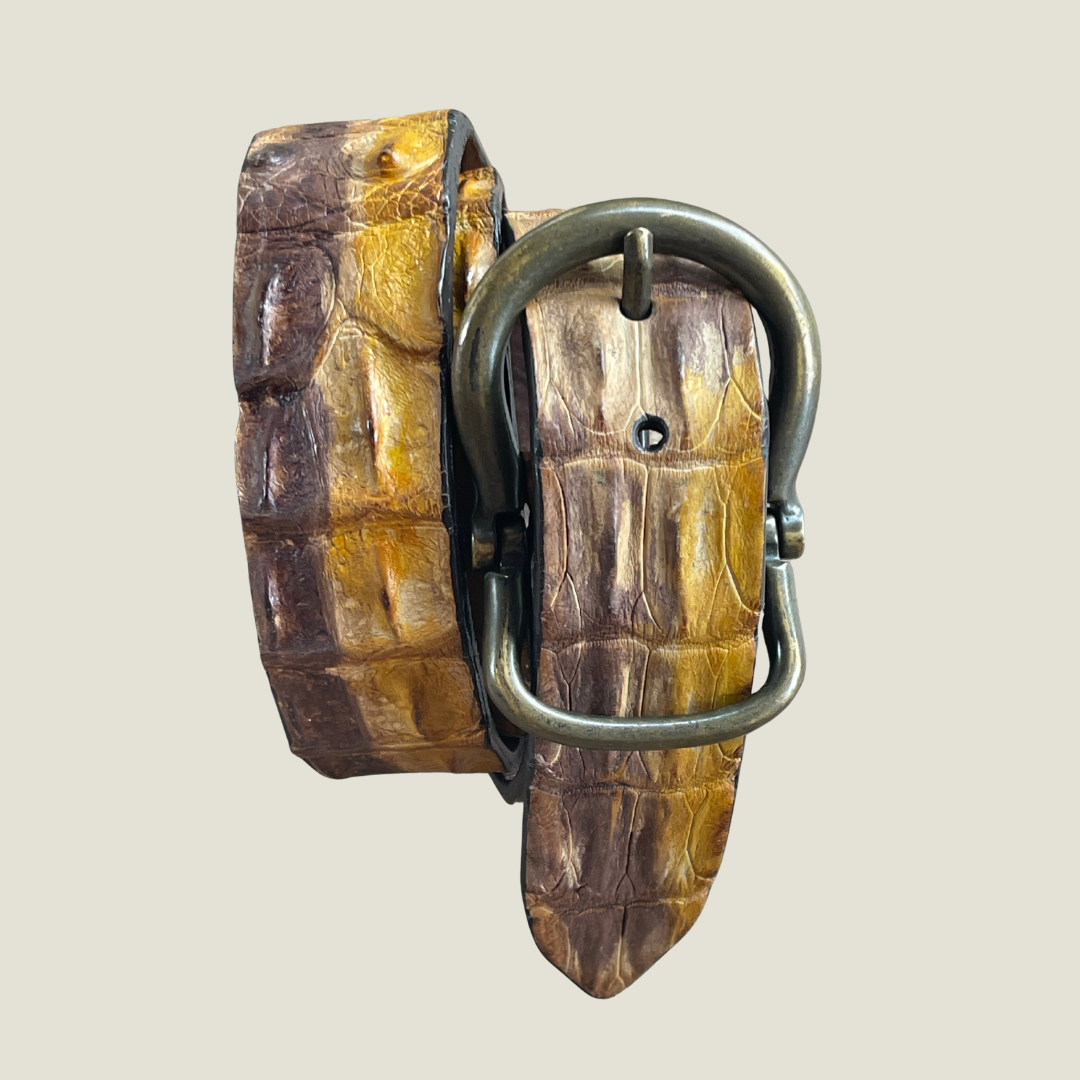 Krokodilleder Gürtel Handbemalt 4 cm breit 95 cm