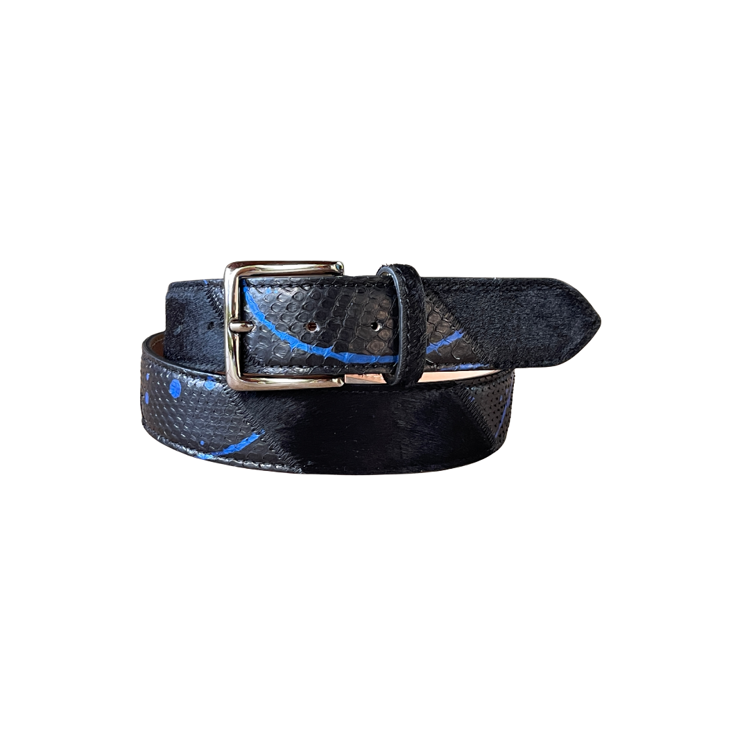 Patch Fell-/ Python Ledergürtel 4 cm breit Handmade Unisex