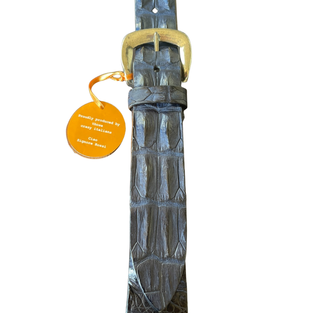 Krokodilleder Gürtel 3,5 cm breit 90 cm handgefertigt