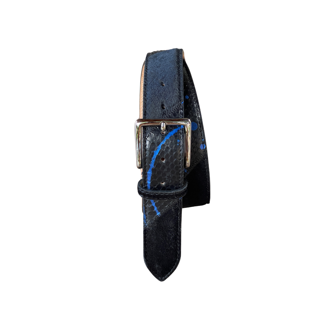 Patch Fell-/ Python Ledergürtel 4 cm breit Handmade Unisex