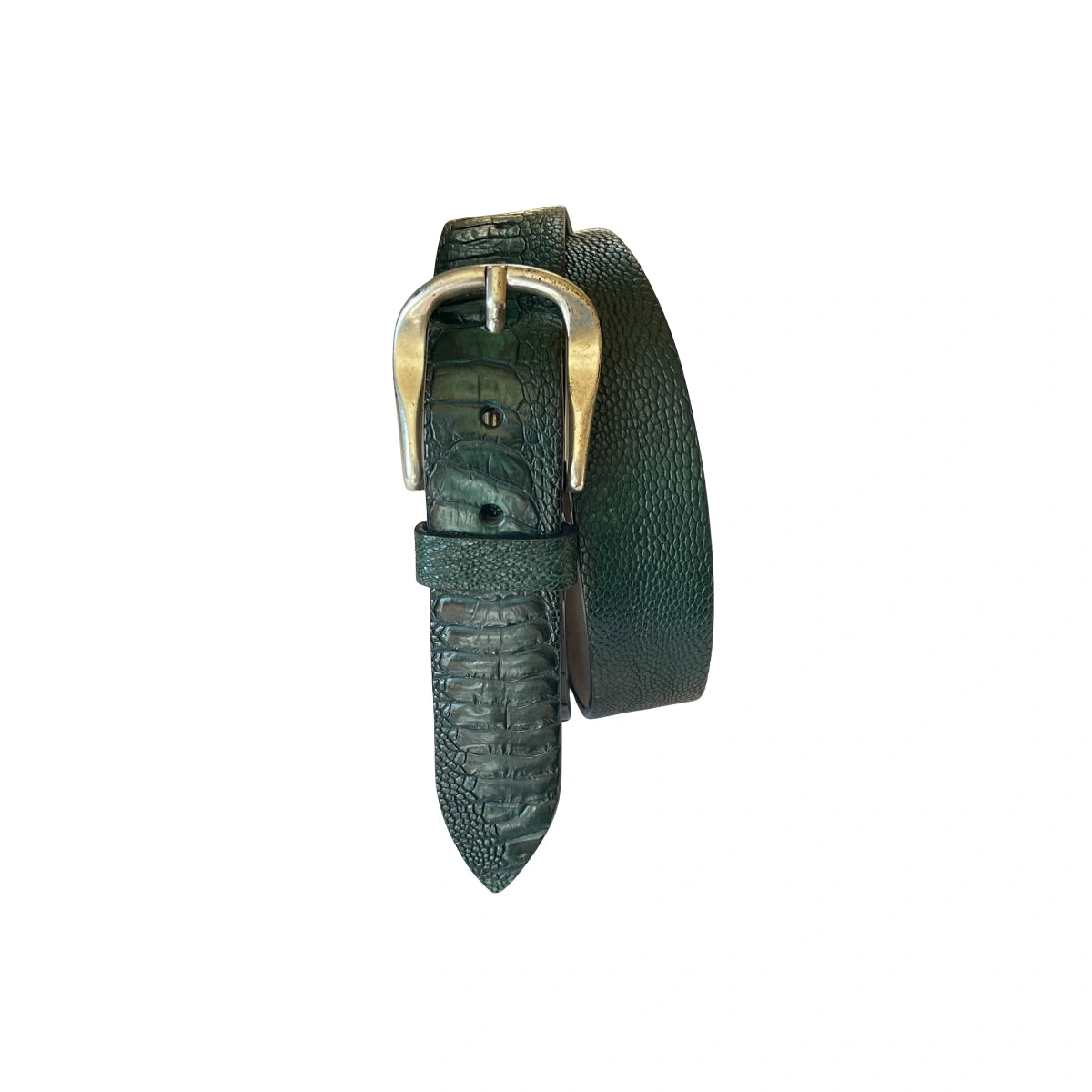 Straußenleder Gürtel 3,5 cm breit 95 cm Unisex Handarbeit Made in Italien