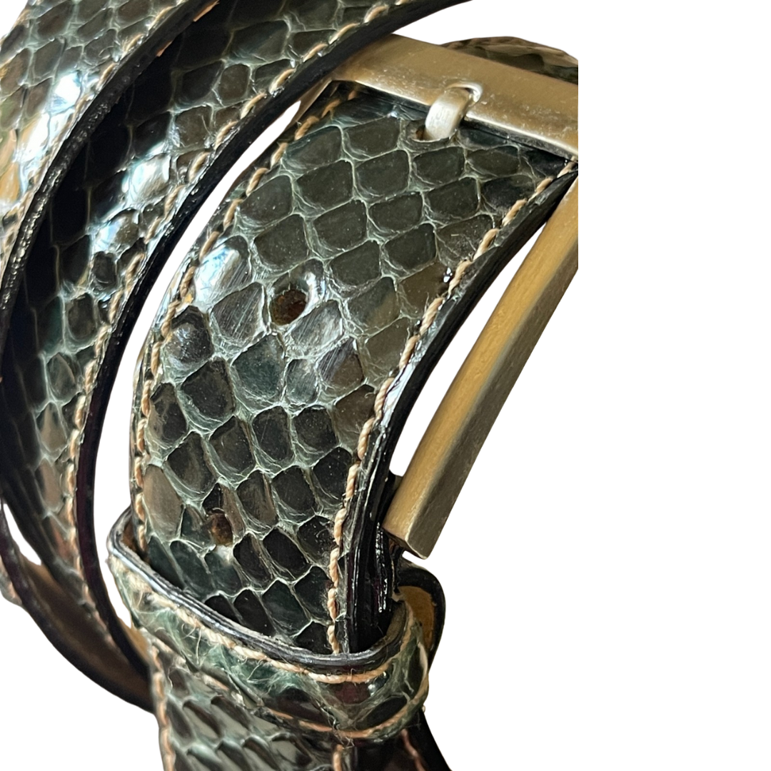 Pythonleder Gürtel 3,5 cm breit Handgefertigt in Italien