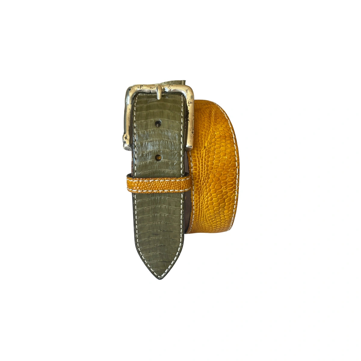 Python Kobra Patch Gürtel 4 cm breit 90 cm Unisex