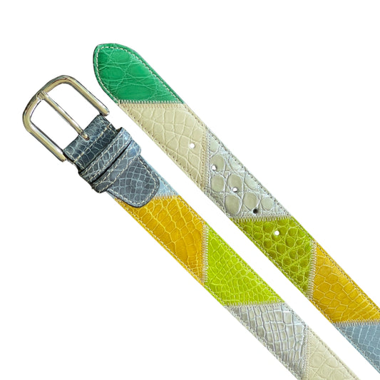 Gürtel Alligatorleder Patch Handgemacht Unisex 4cm breit