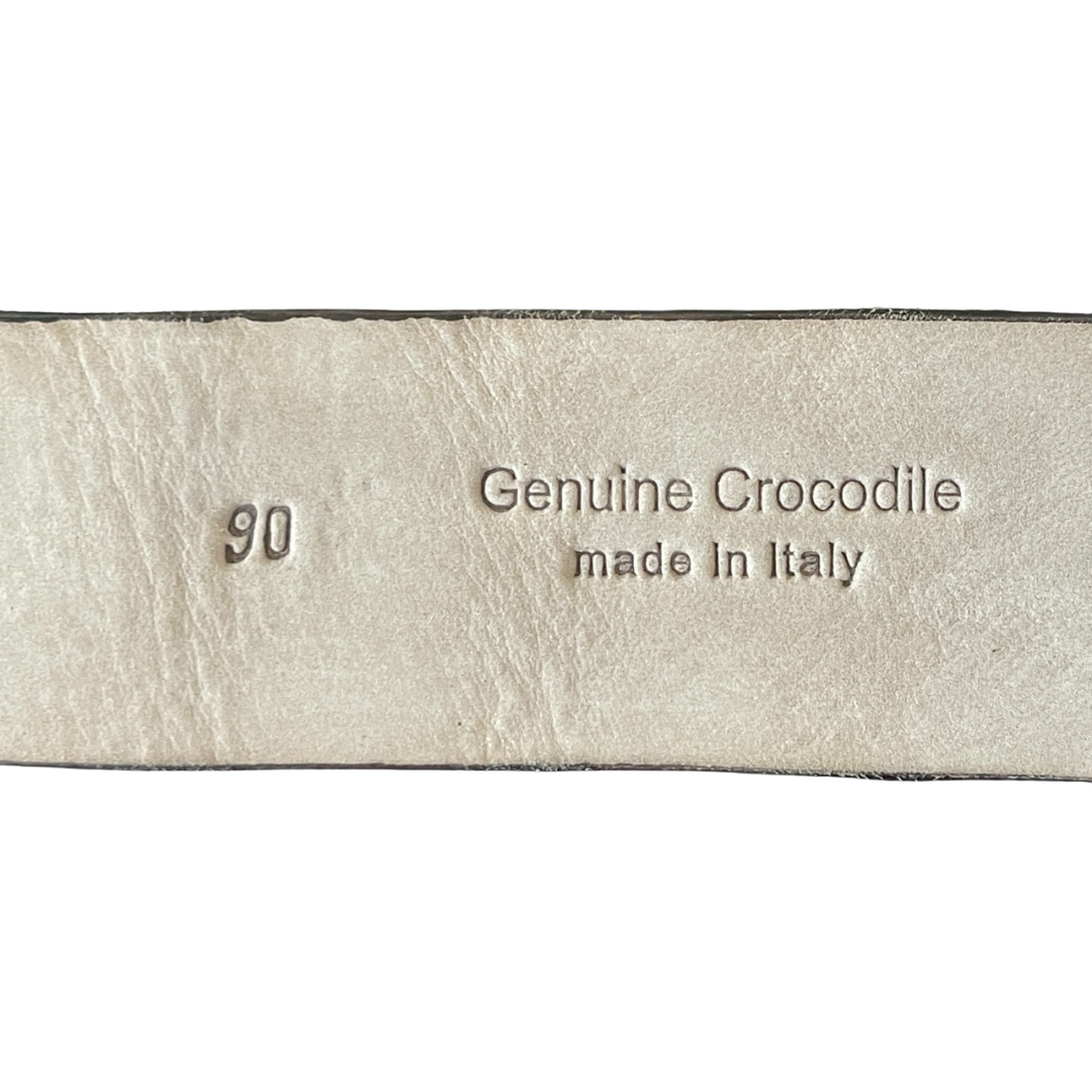 Krokodilleder Gürtel 3,5 cm breit 90 cm handgefertigt