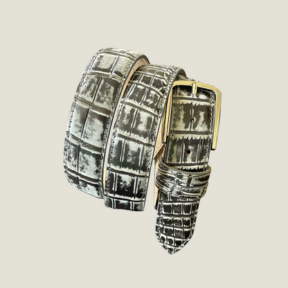 Alligatorleder Gürtel 3,5 cm breit handarbeit Unisex