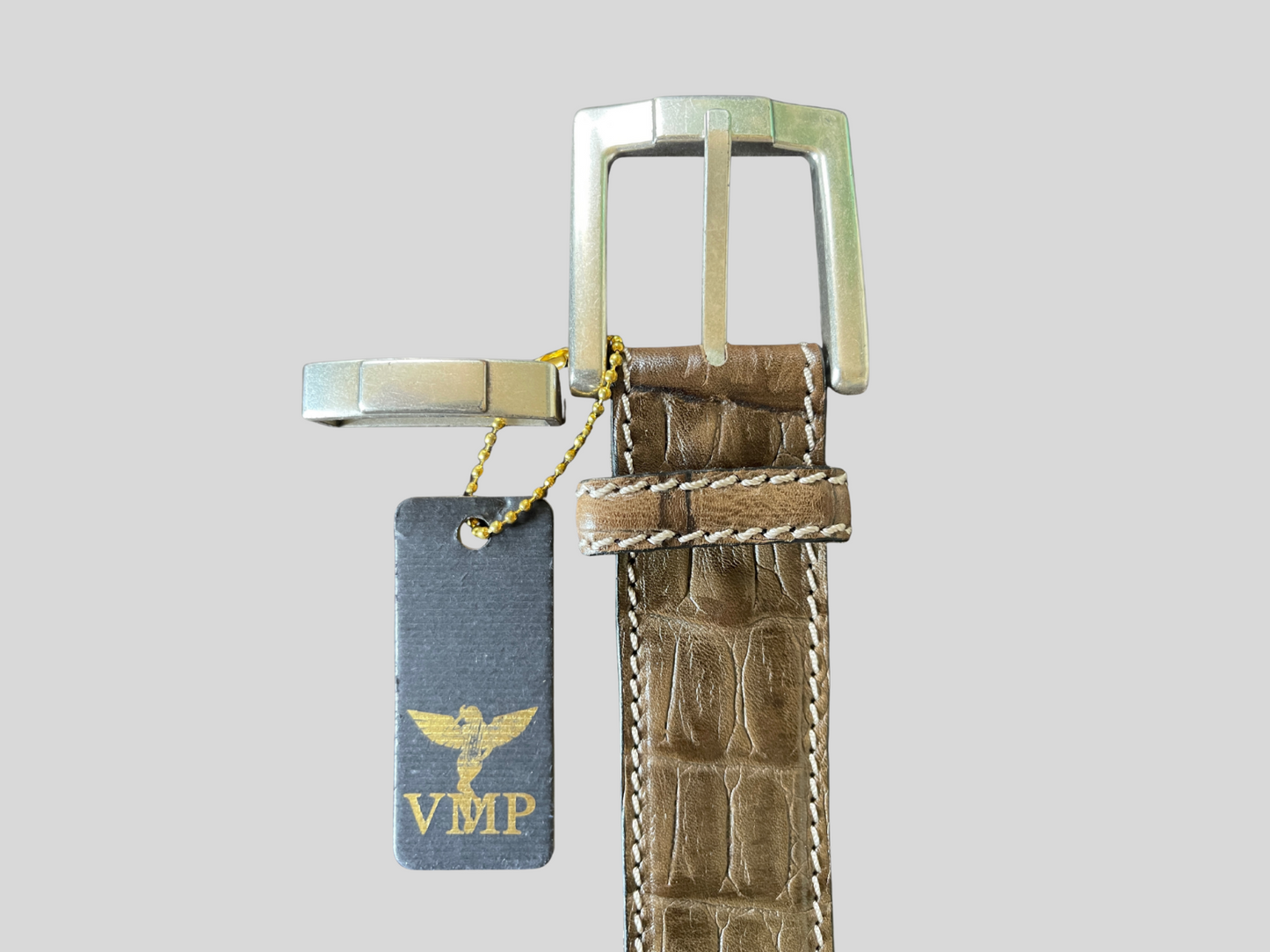 VMP Ledergürtel 4 cm breit 85 cm Krokodil Prägung