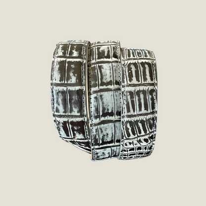 Alligatorleder Gürtel 3,5 cm breit handarbeit Unisex