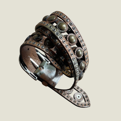 Ledergürtel 95 cm Camouflage Nieten Unisex