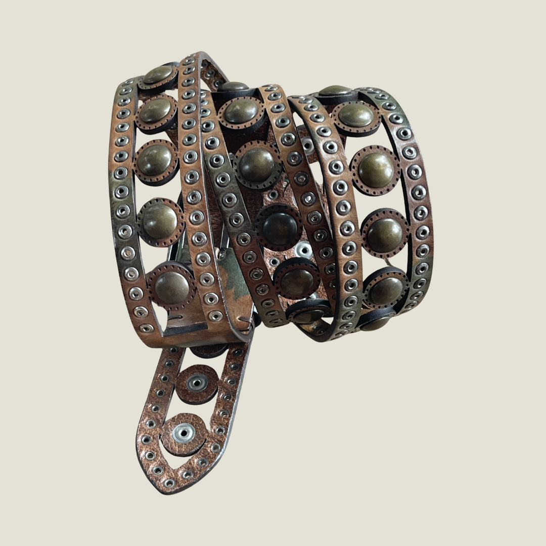 Ledergürtel 95 cm Camouflage Nieten Unisex