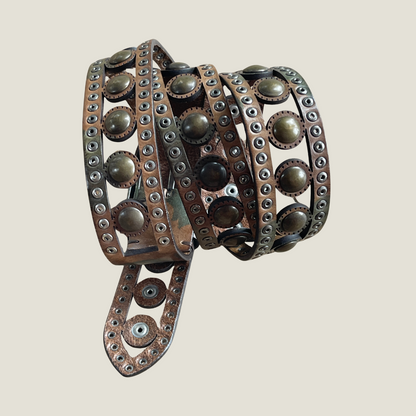 Ledergürtel 95 cm Camouflage Nieten Unisex