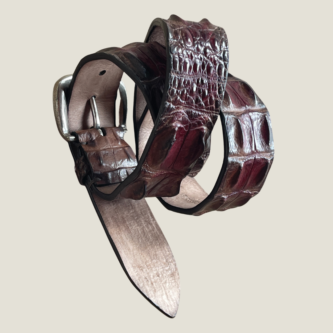 Krokodilleder Gürtel 4 cm breit 90 cm handbemalt |