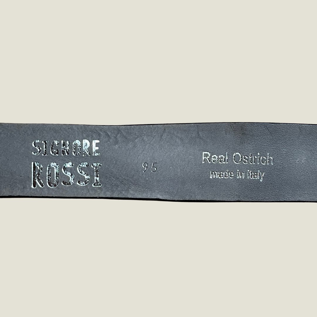 Straußenleder Gürtel 3,5 cm breit 95 cm Handbemalt Unisex