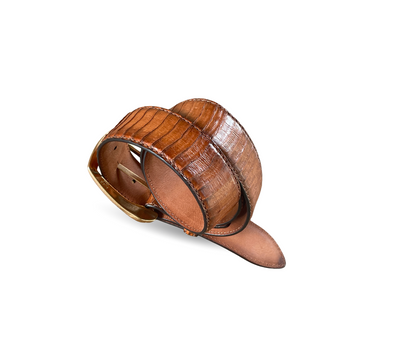 Kobraleder Gürtel 4 cm breit 90 cm Unisex Handgearbeitet