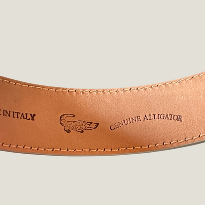 Alligator Ledergürtel 3,5 cm breit Handarbeit