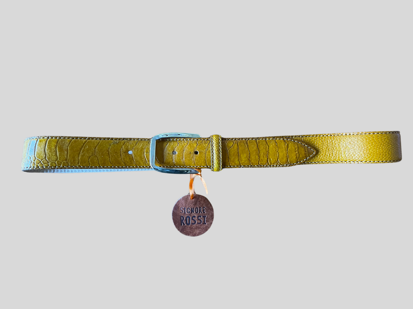 Straußenleder Gürtel 3,5 cm breit 90 cm