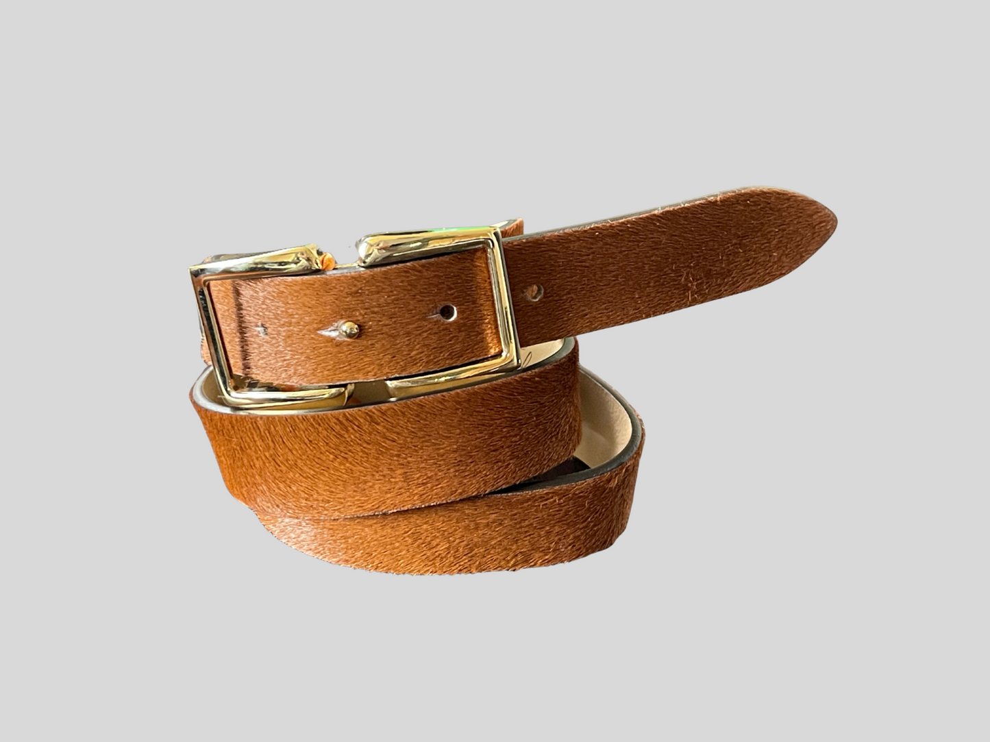 Fell Ledergürtel Rindsleder 3 cm breit 90 cm Unisex Handgefertigt