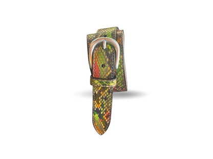 Pythonleder 3 cm breit Gürtel 90 cm Handgemacht