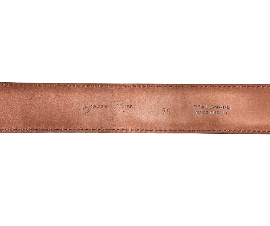 Kobraleder Gürtel 4 cm breit 90 cm Unisex Handgearbeitet