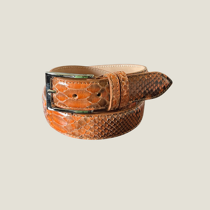 Pythonleder Gürtel 3,5 cm breit Handgefertigt Italien